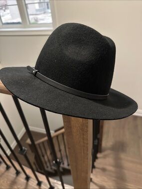 Banana Republic Black Wool Fedora with Trim